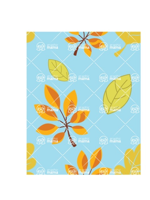 Nature Backgrounds, Patterns and Frames Themed Graphic Collection - Pattern with Autumn Leaves